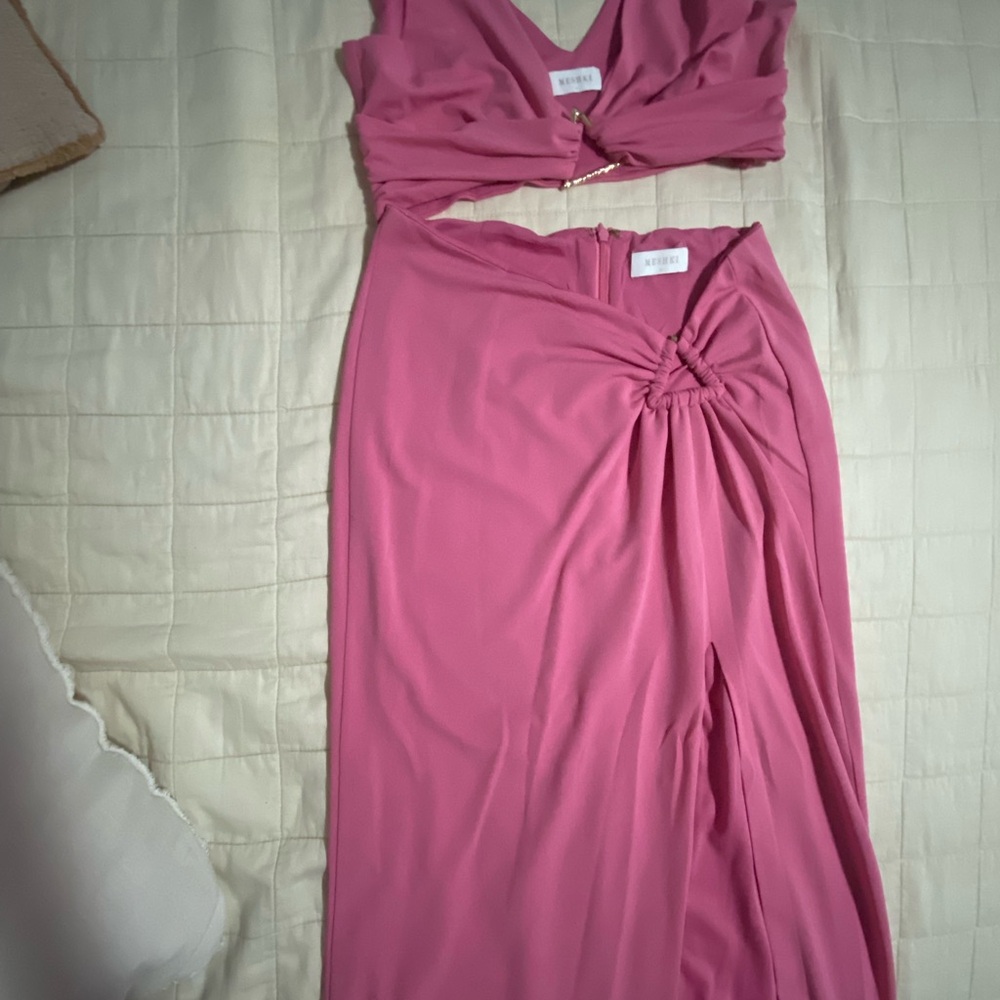 Meshki Pink Dress with Gold Accent
